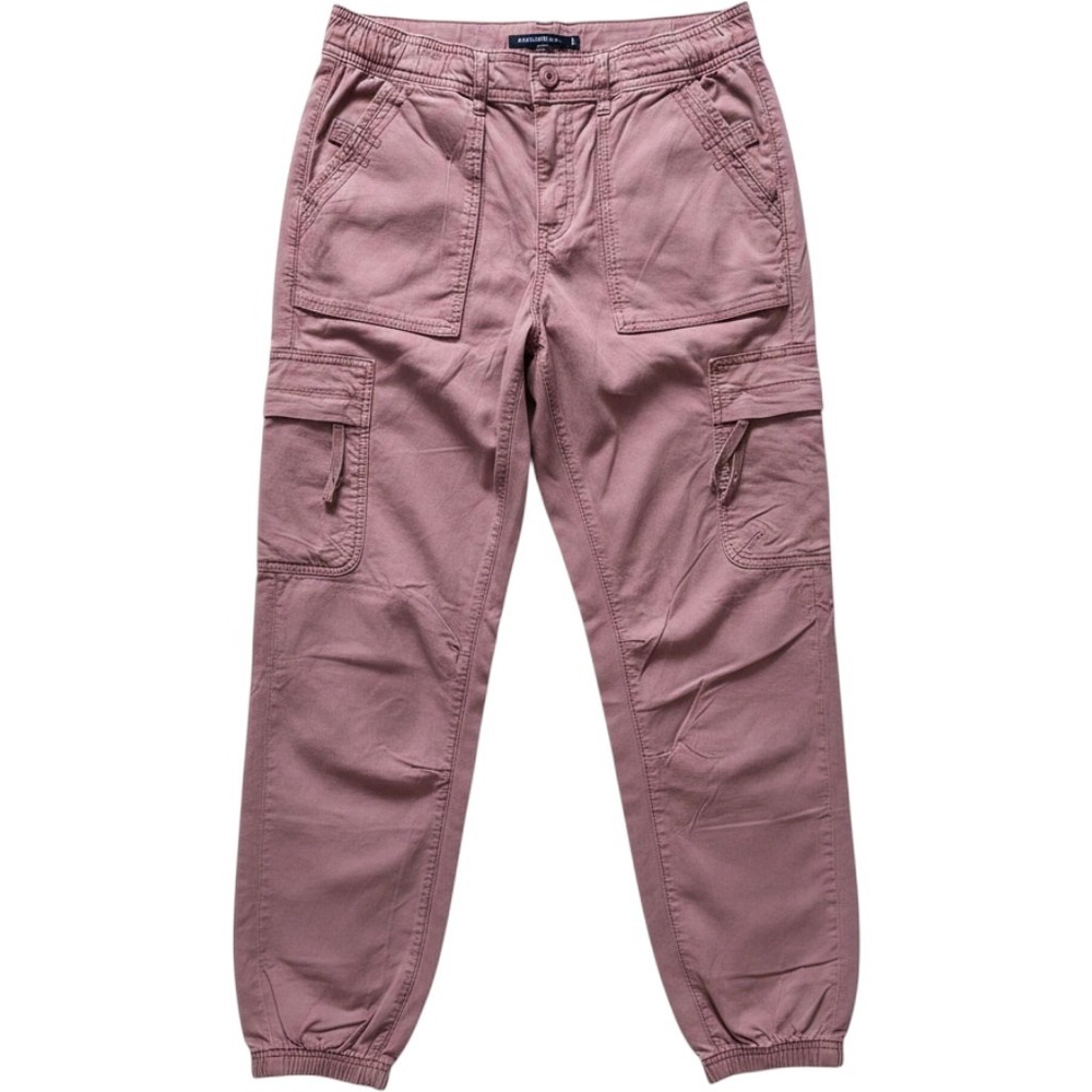 American Eagle Cargo Joggers Pink Mauve High Rise Stretch Pants Womens 2 Long